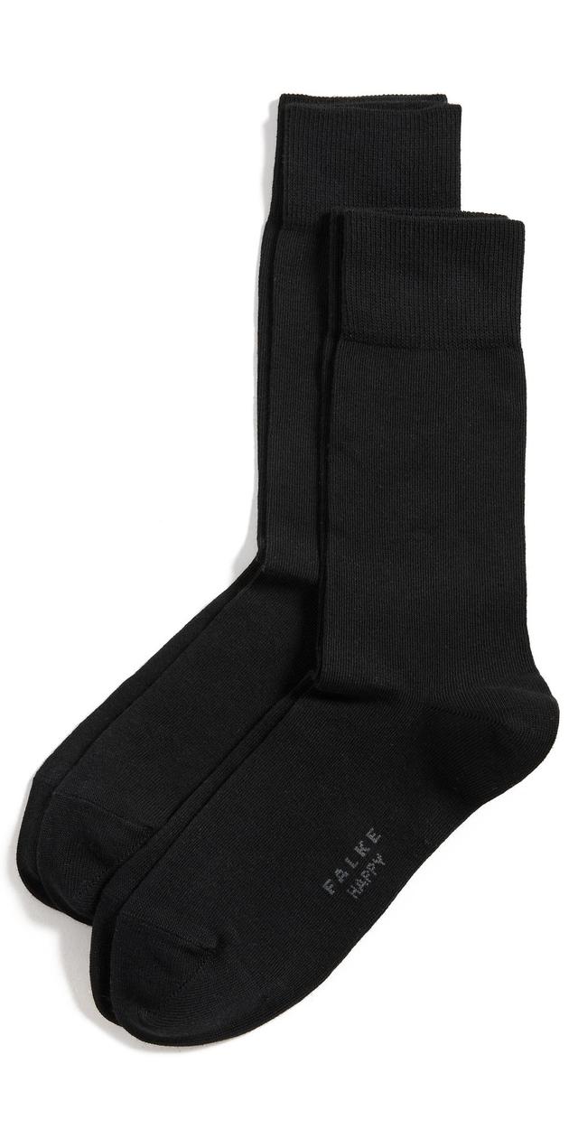 Falke Happy 2-Pack Socks (Black) Men's Low Cut Socks Shoes Product Image