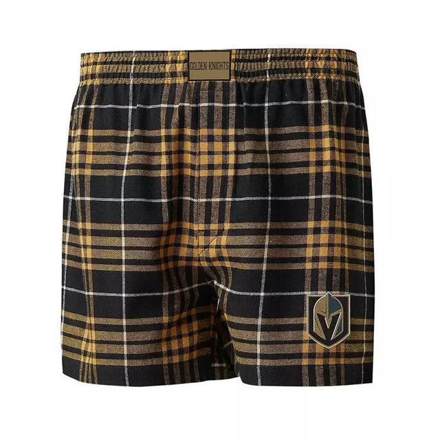 Mens Concepts Sport Black/Gold Vegas Golden Knights Concord Flannel Boxers Product Image