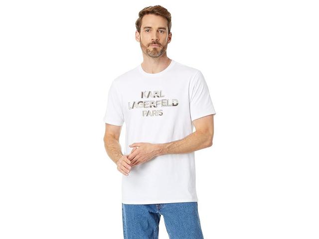 Karl Lagerfeld Paris Mens Graphic Logo Tee - White Product Image