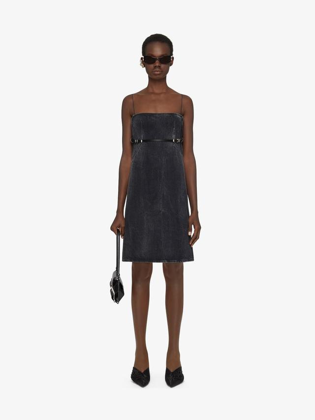 Voyou straps dress in denim Product Image