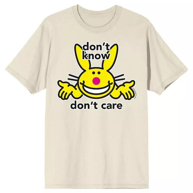 Mens Its Happy Bunny Dont Know Short Sleeve Graphic Tee Beig Green Product Image