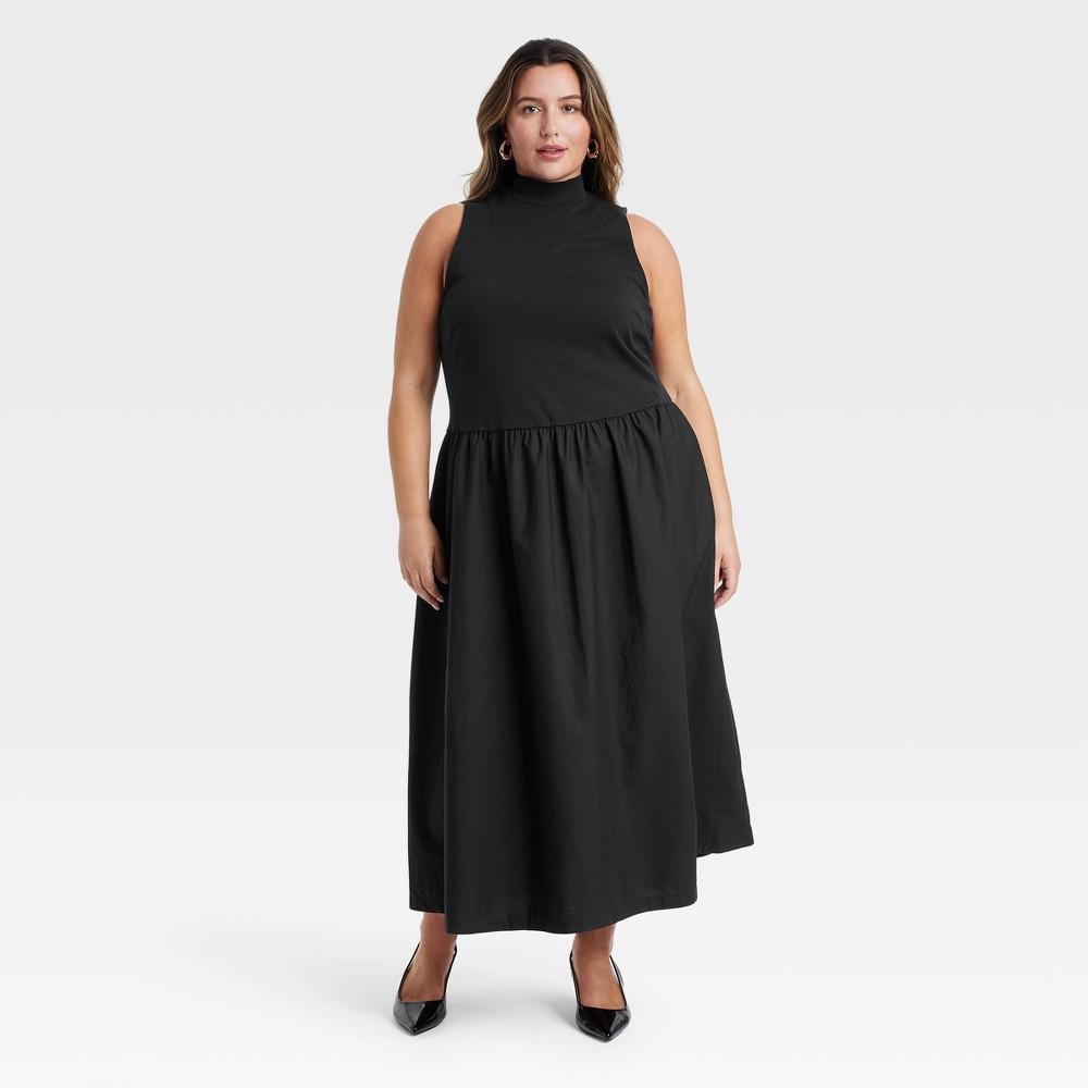 Womens Maxi A-Line Dress - A New Day Black XXL Product Image