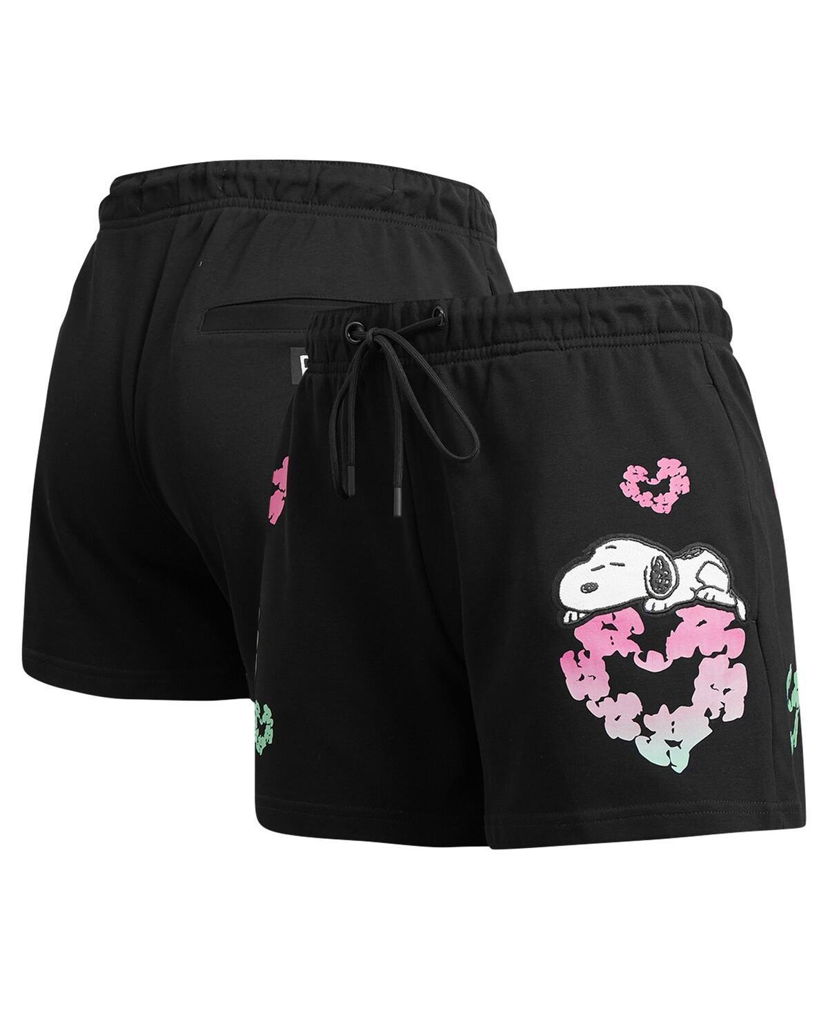 Womens Freeze Max Snoopy Black Peanuts Sweet Heart Fleece Shorts Product Image