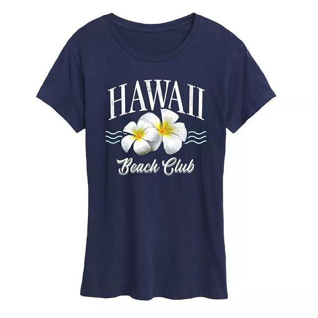 Womens Hawaii Beach Club Graphic Tee Blue Product Image