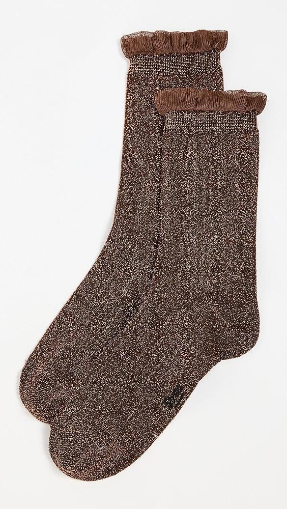 Stems Soft Ruffle Metallic Socks | Shopbop Product Image