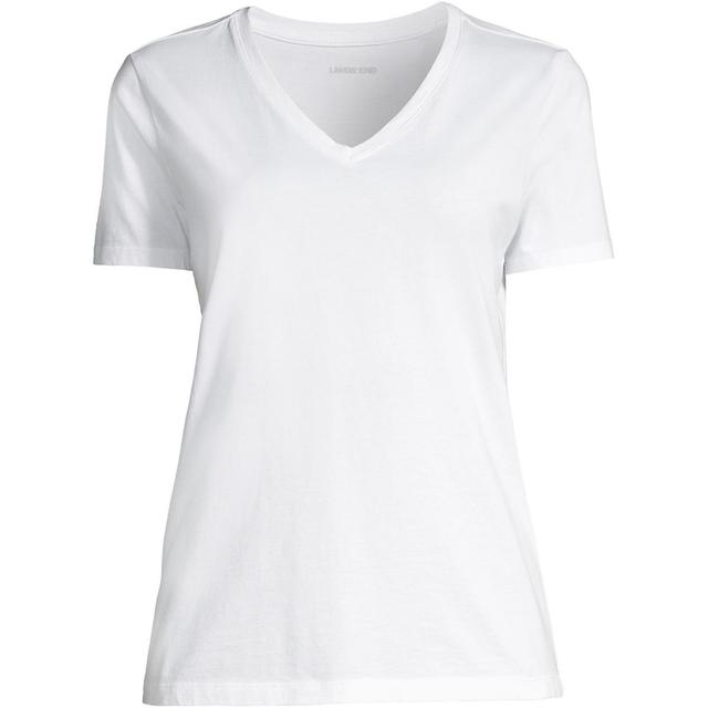 Plus Size Lands End Relaxed-Fit Supima Cotton V-Neck Tee, Womens Product Image