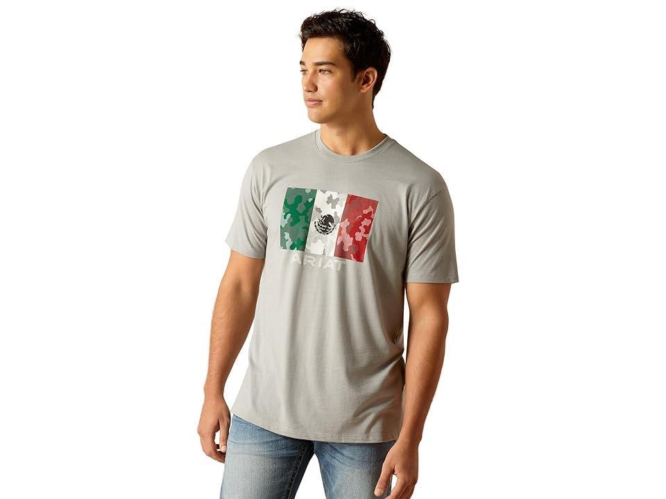 Ariat Mexico Camo Flag T-Shirt (Stone Heather) Men's Clothing Product Image