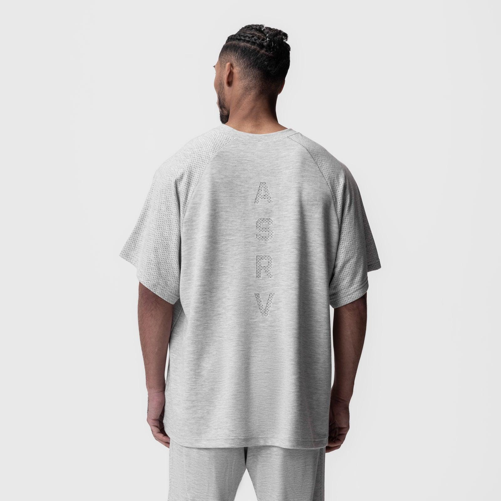 0946. Waffle Knit Oversized Tee - Heather Grey Product Image