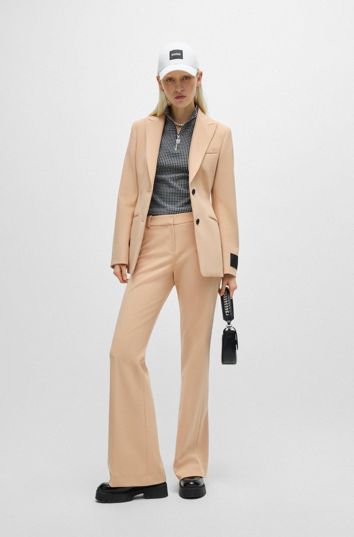 Regular-fit trousers in stretch fabric with bootcut leg Product Image