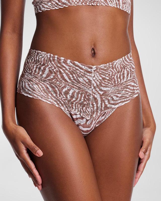 Floral-Print Lace Thong Product Image