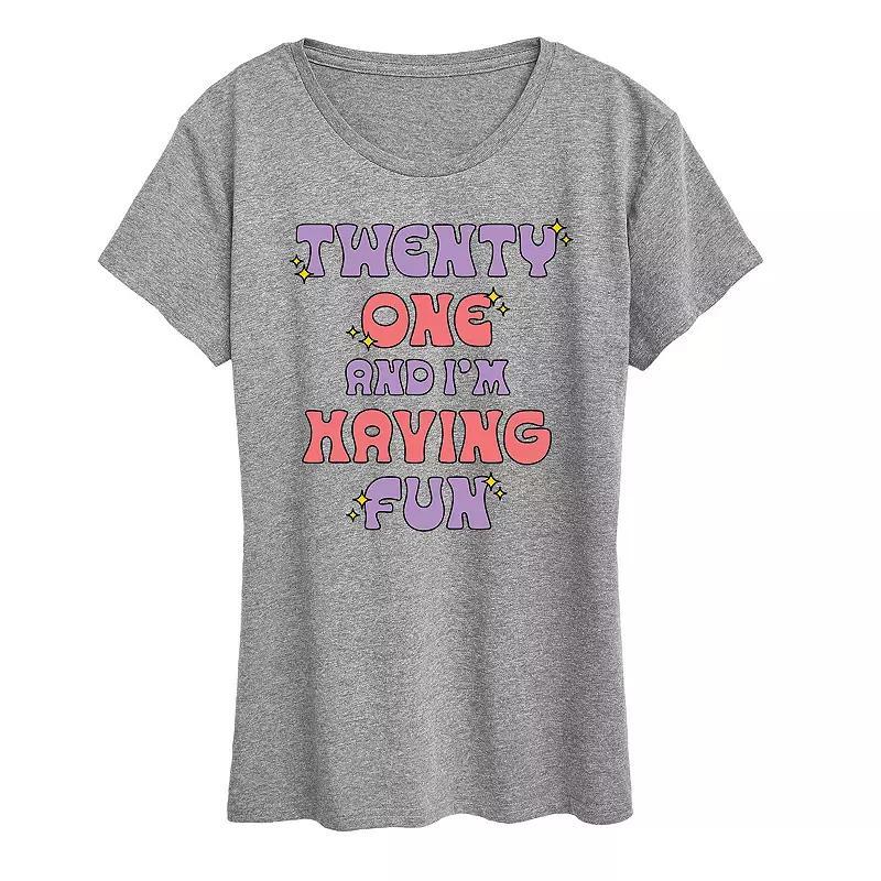 Womens Twenty One Having Fun Graphic Tee Grey Gray Product Image