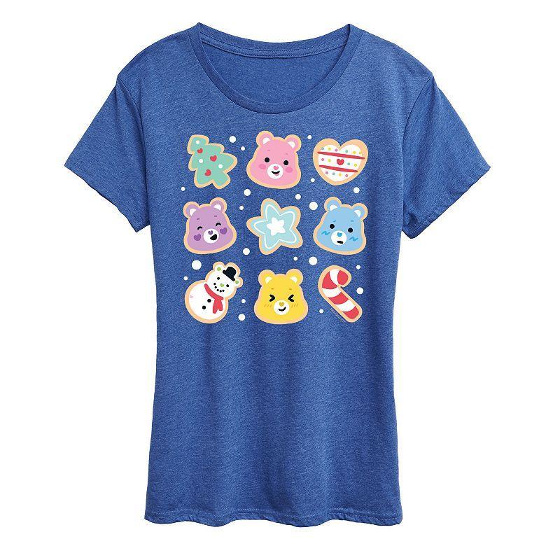 Womens Care Bears Christmas Cookies Graphic Tee, Girls Blue Product Image