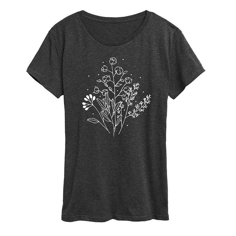 Womens Fall Flowers Graphic Tee Product Image