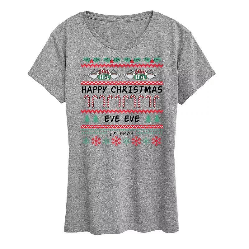 Womens Friends Christmas Eve Eve Graphic Tee, Girls Grey Grey Product Image