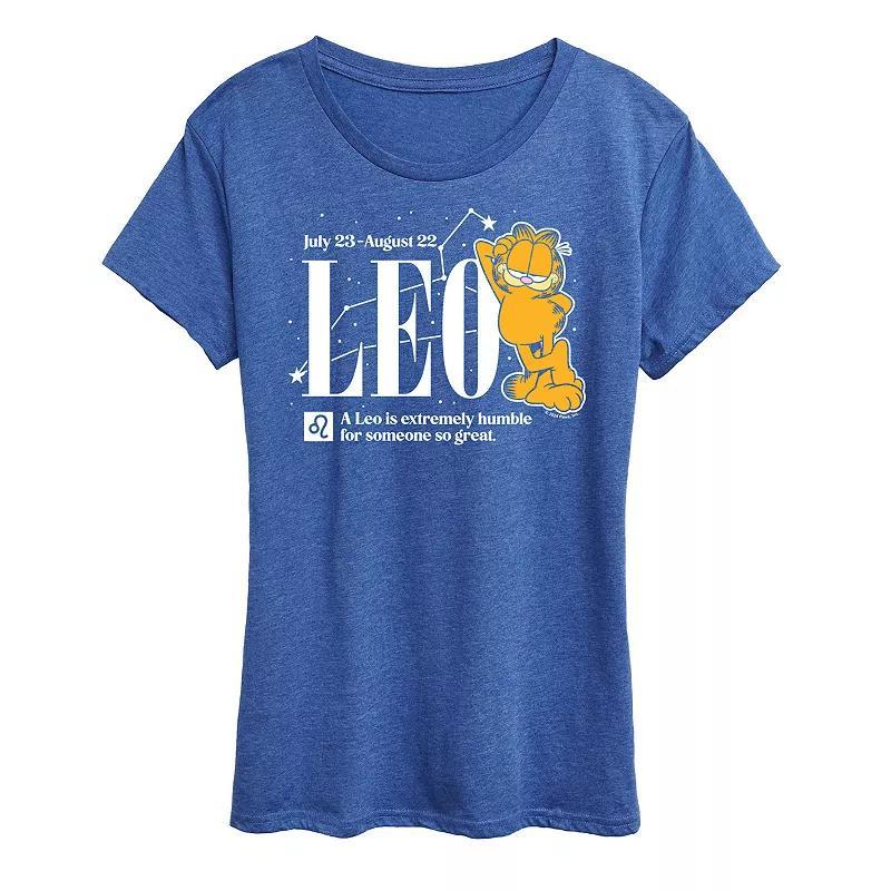 Womens Garfield Leo Graphic Tee Blue Product Image