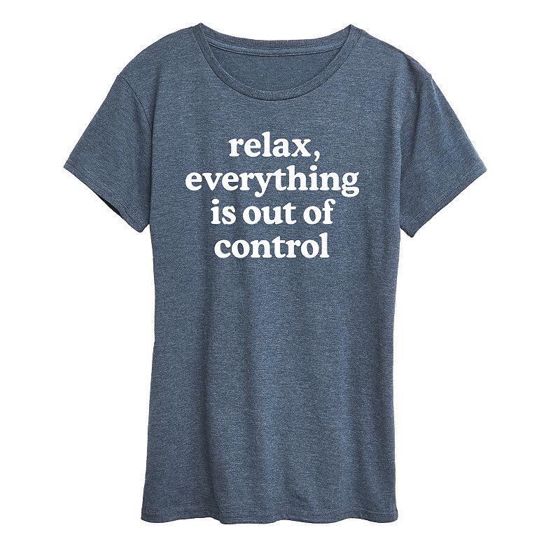 Womens Relax Out Of Control Graphic Tee, Girls Med Blue Product Image