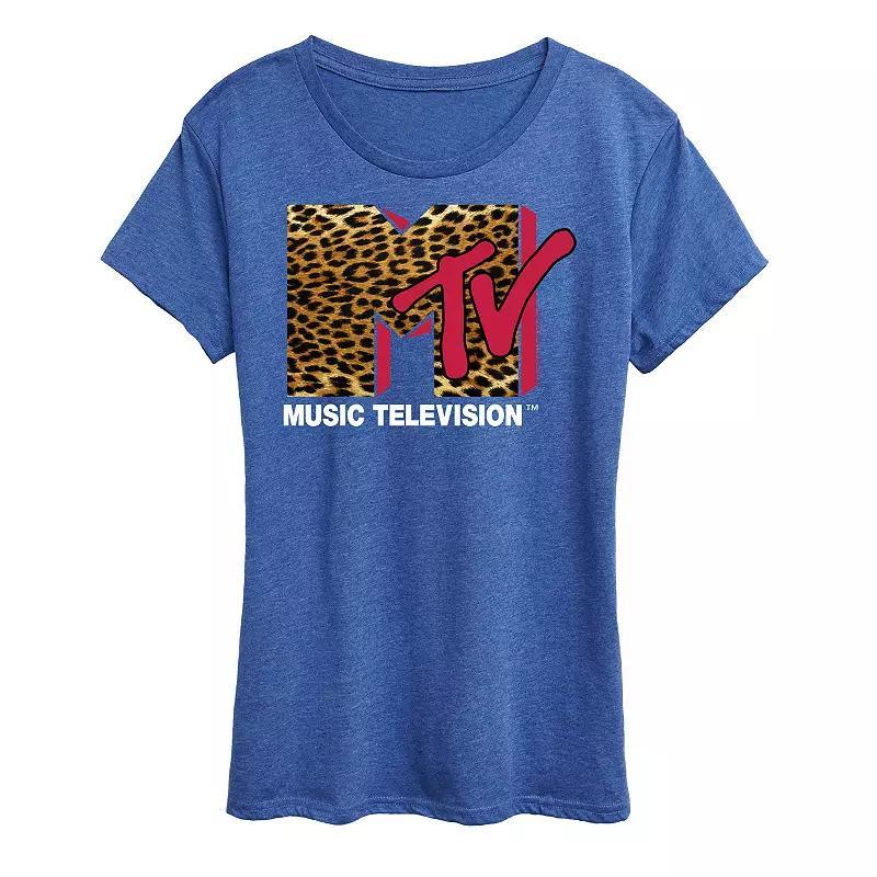 Womens MTV Leopard Logo Graphic Tee, Girls Product Image