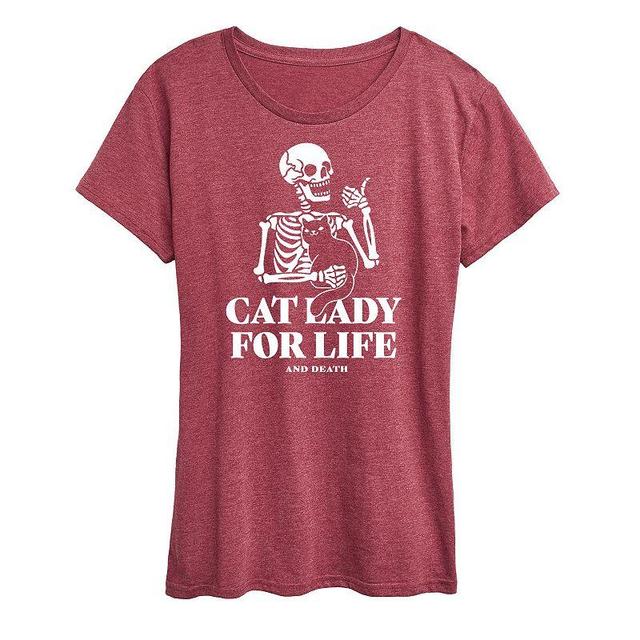 Womens I Kinda Dont Care Graphic Tee, Girls Grey Dark Red Product Image