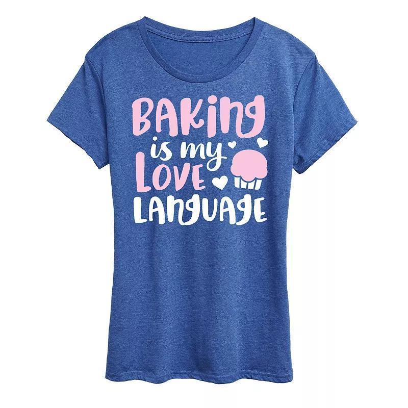 Womens Baking Is My Love Language Graphic Tee Heather Grey Product Image