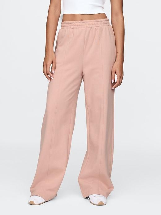 French Terry Seamed Wide-Leg Sweatpants Product Image