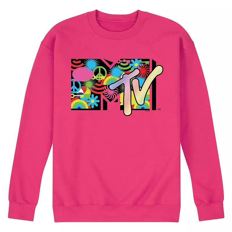 Mens MTV Icon Collage Logo Fleece Sweatshirt Product Image