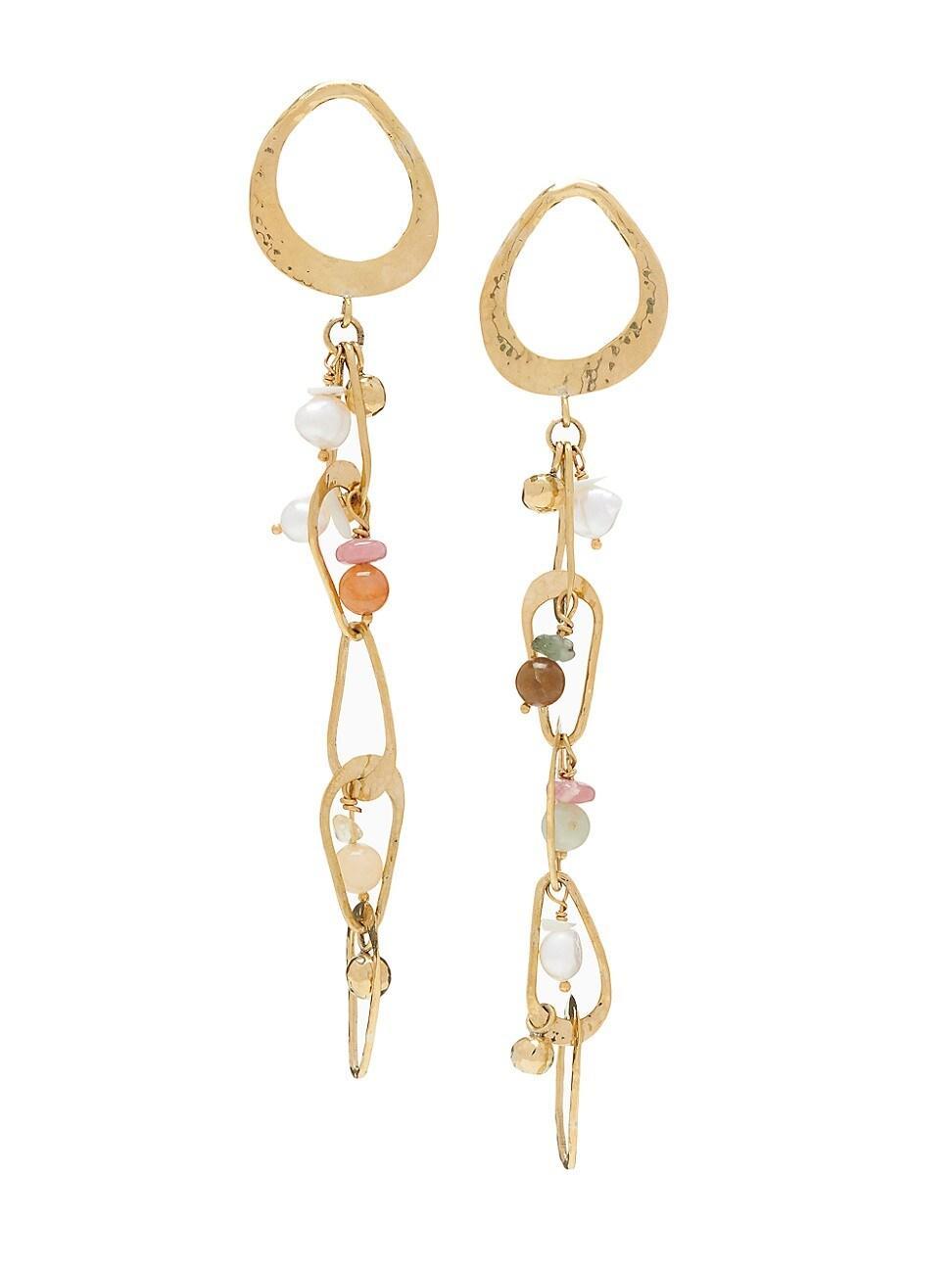 Womens Goldtone & Beaded Drop Earrings Product Image