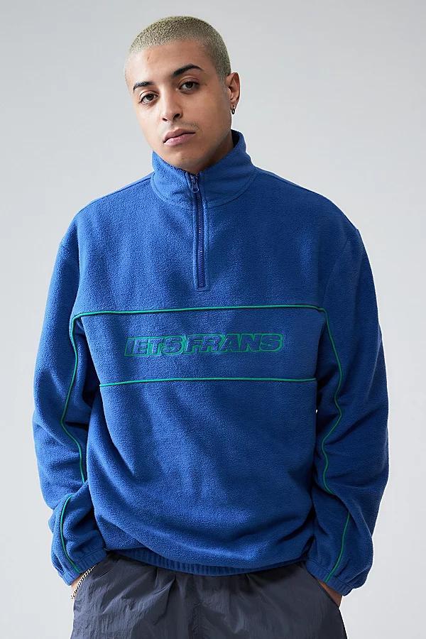 iets frans. Blue Piped Fleece Jacket Mens at Urban Outfitters Product Image