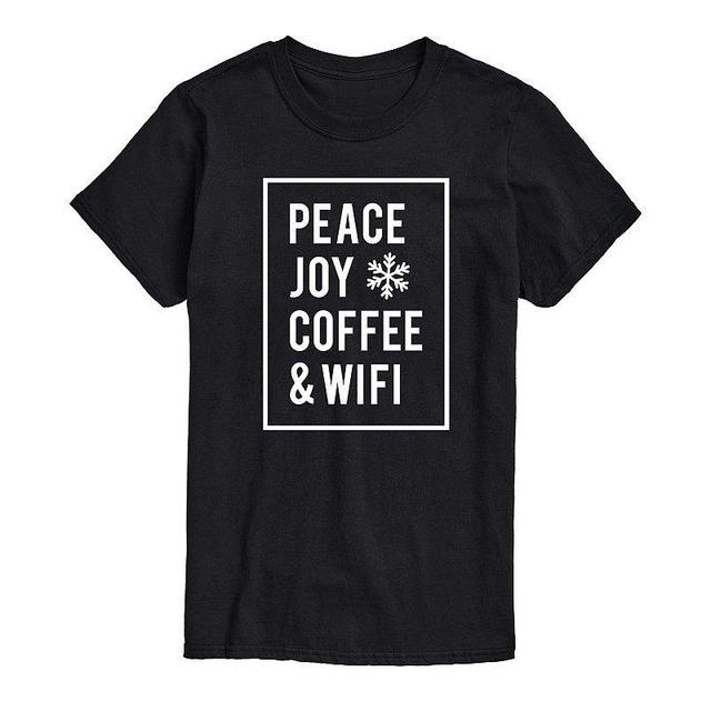 Mens Peace Joy Coffee Wifi Tee Product Image