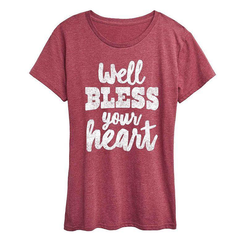 Womens Well Bless Your Heart Graphic Tee Red Product Image