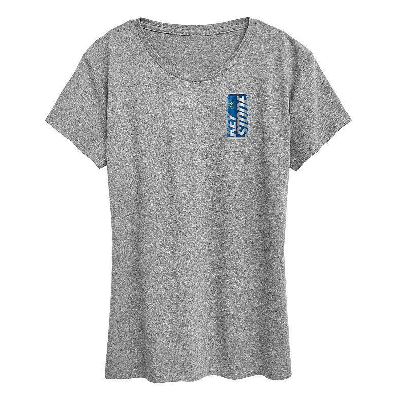 Womens Keystone Light Can Graphic Tee Med Grey Product Image