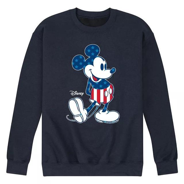 Disneys Mickey Mouse Mens Flag Fleece Sweatshirt Blue Product Image