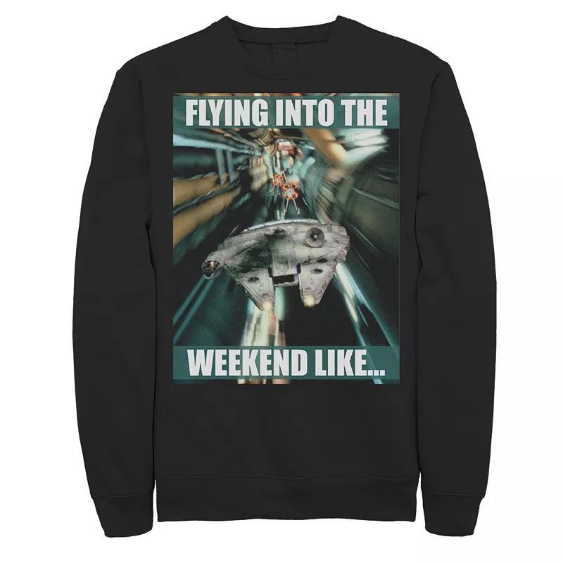 Mens Star Wars Millennium Falcon Flying Into The Weekend Like Sweatshirt Product Image