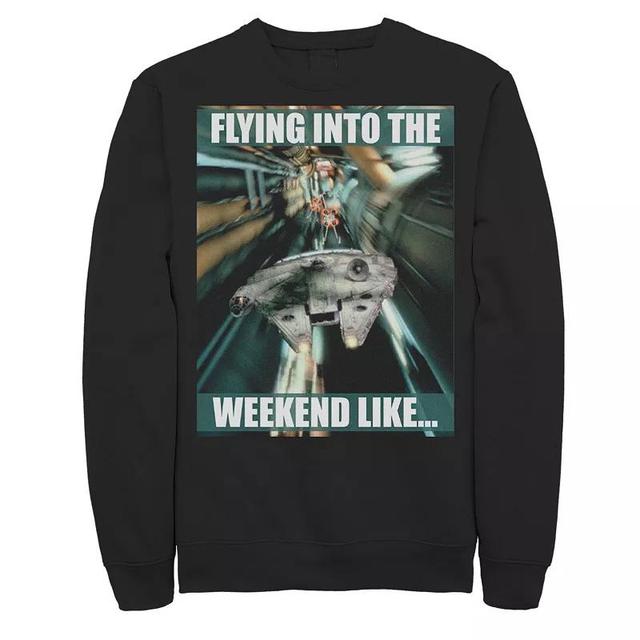 Mens Star Wars Millennium Falcon Flying Into The Weekend Like Sweatshirt Product Image