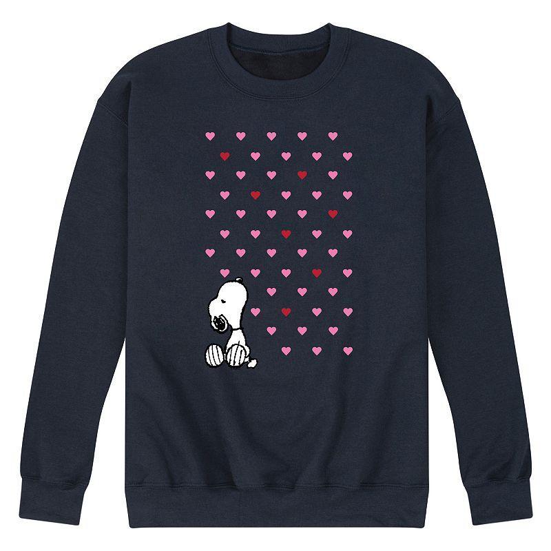 Mens Peanuts Snoopy Hearts Graphic Sweatshirt Blue Product Image