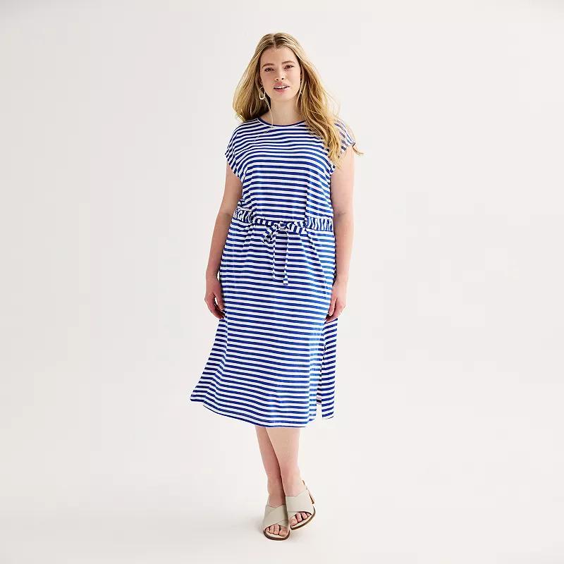 Plus Size Sonoma Goods For Life Belted Knit Dress, Womens Product Image