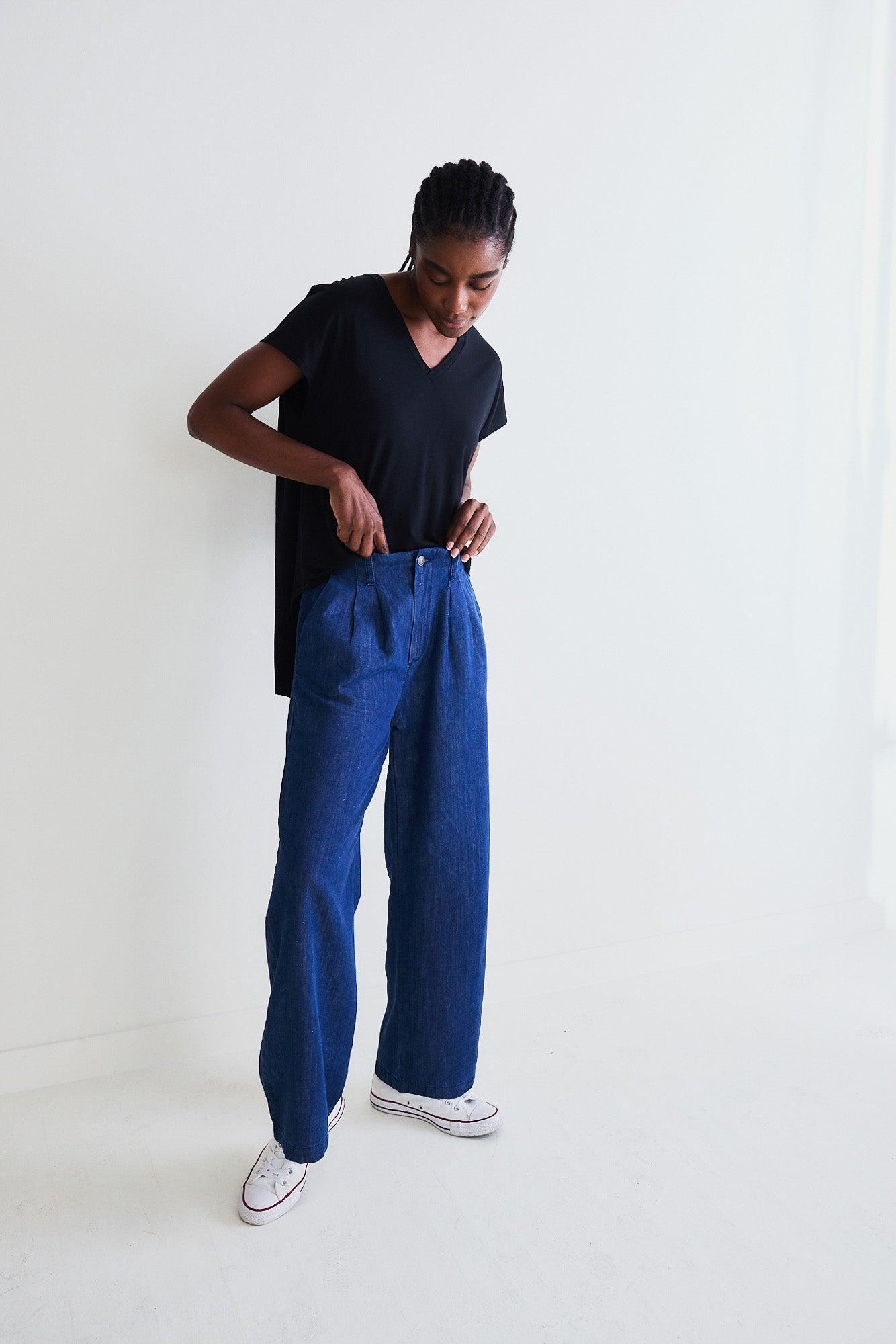 Ebb And Flow Wide Leg Denim Pant Product Image