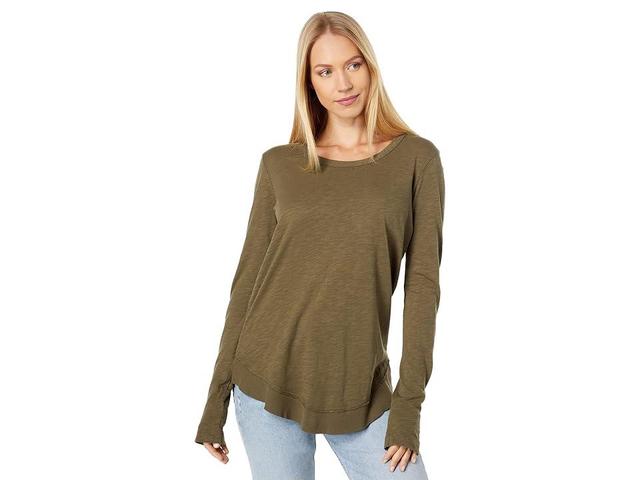 bobi Los Angeles Rib Mix Crew Neck Tee Tree) Women's Clothing Product Image