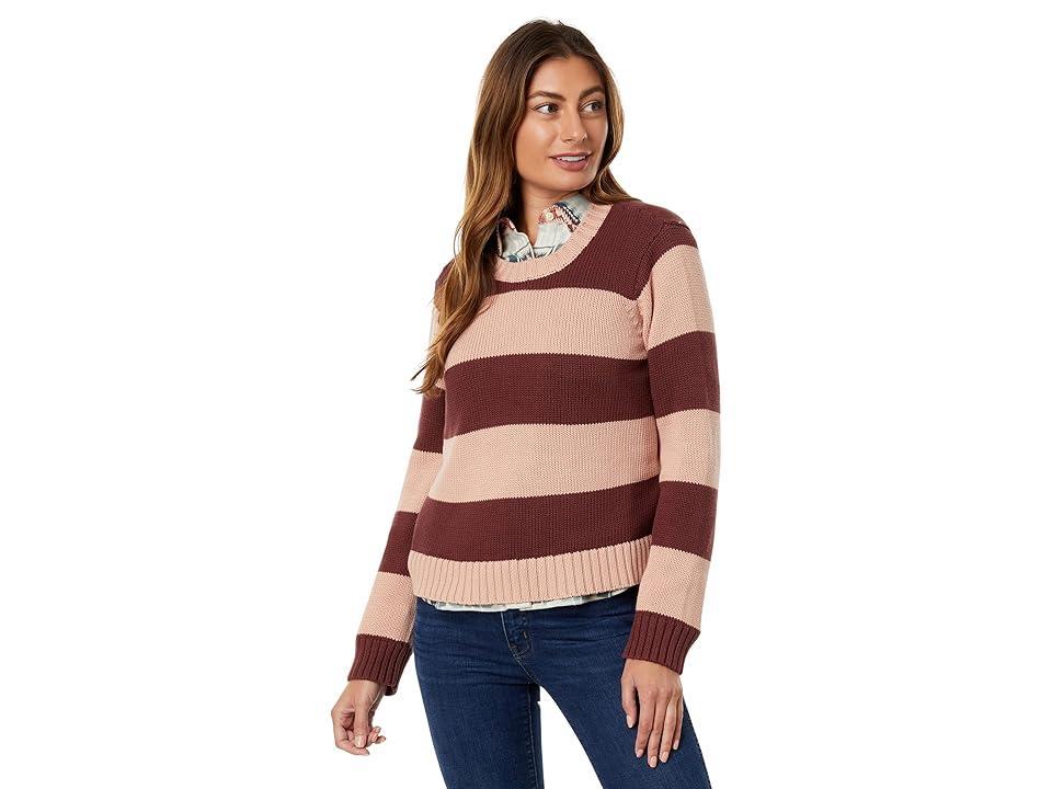 Pendleton Sellwood Stripe Pullover (Mahogany Rose/Brandied Plum) Women's Clothing Product Image