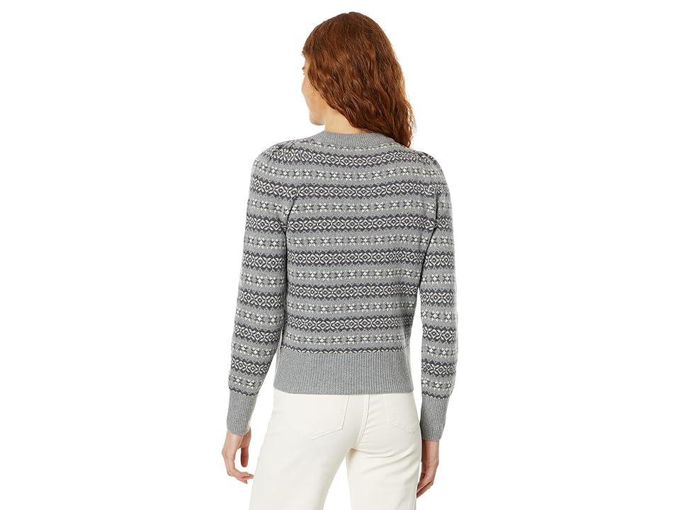 Faherty Highland Fair Isle Puff Sleeve Sweater (Grey Multi) Women's Sweater Product Image