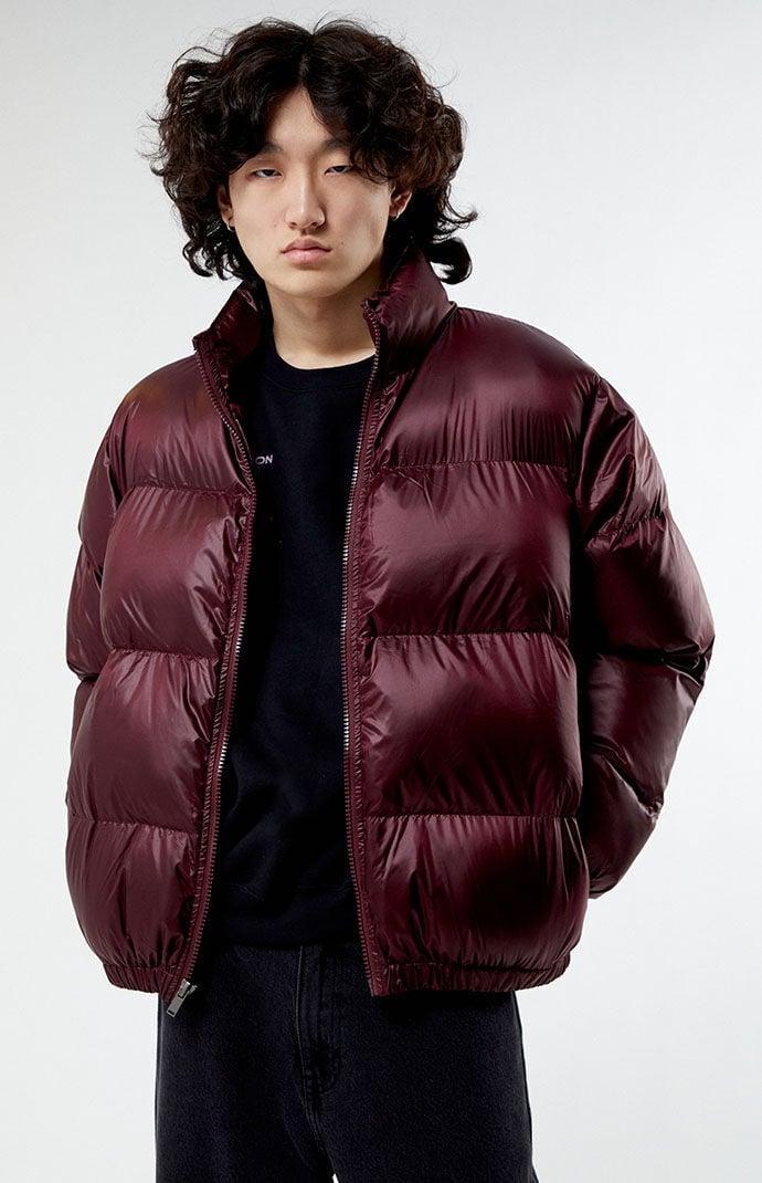 PacSun Mens Burgundy Puffer Jacket - Redmall Product Image