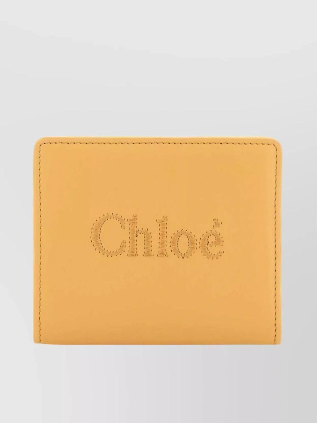 Folded Leather Bifold Wallet In Pink Product Image