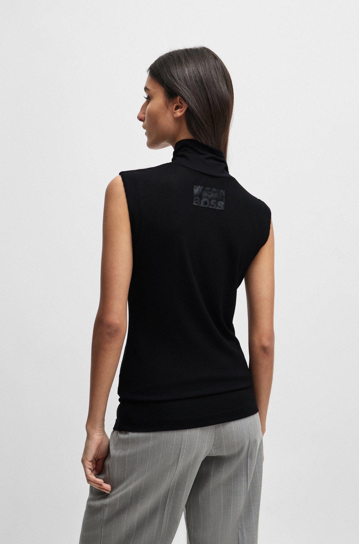 Naomi x BOSS ribbed sleeveless rollneck top  Product Image