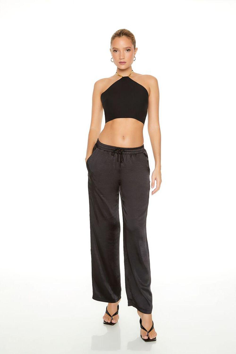 Satin Drawstring Wide-Leg Pants | Forever 21 Product Image