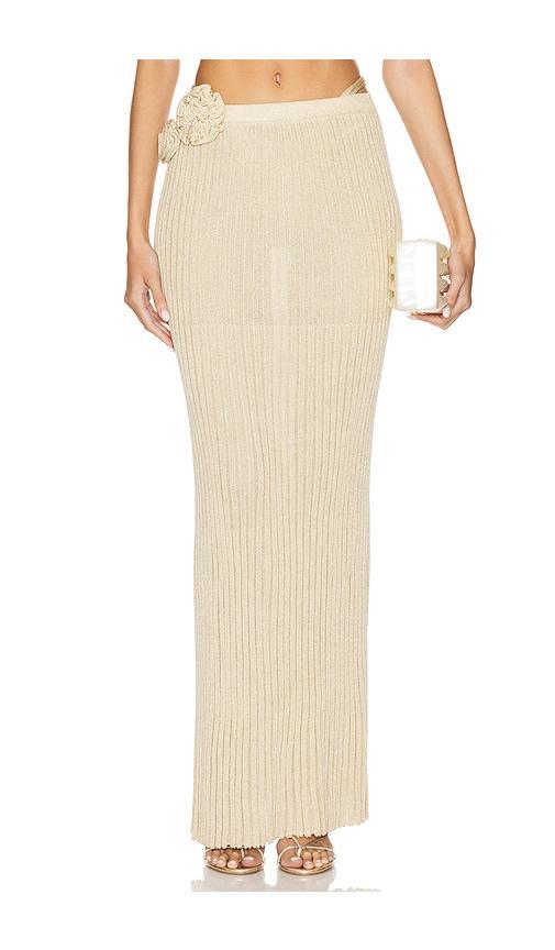 Lovers and Friends Josephine Maxi Skirt in Tan & Gold Product Image