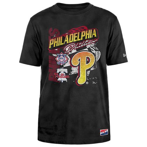 New Era Mens New Era Phillies Fitted Short Sleeve T-Shirt - Mens Black/Black Product Image