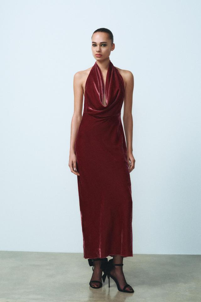 OPEN BACK VELVET DRESS Product Image