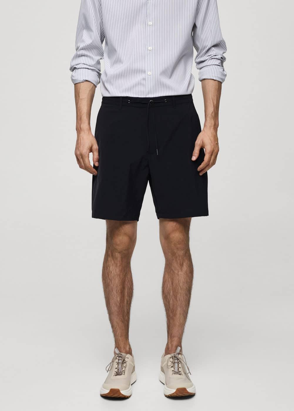 MANGO MAN - Regular-fit bermuda shorts with drawstring dark navyMen Product Image