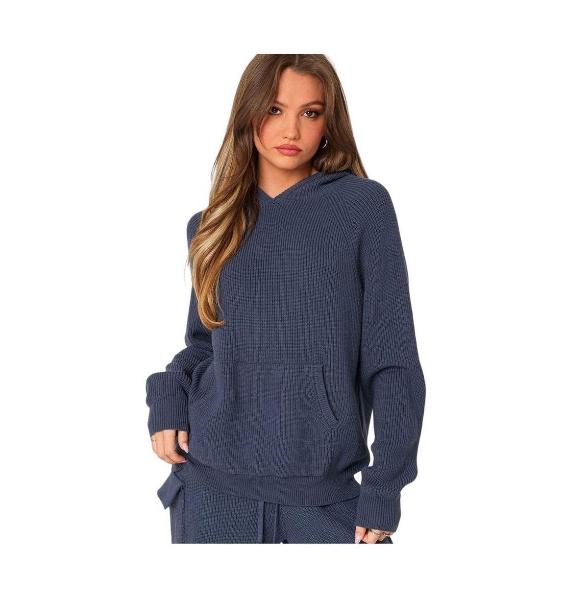 Edikted Womens Wynter oversized knit hoodie Product Image