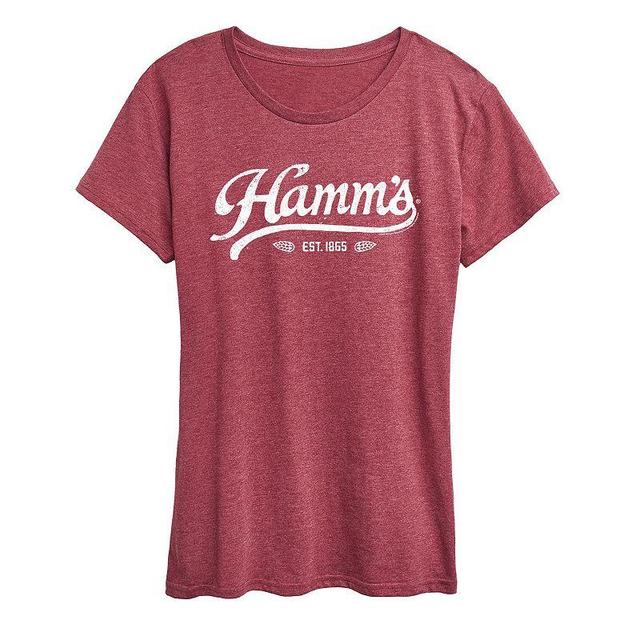 Womens Hamms Vintage Logo Graphic Tee Grey Royal Blue Product Image