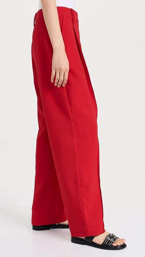 GANNI Light Twill Suiting Relaxed Pleated Pants | Shopbop Product Image